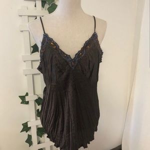 NWT Vintage 90s Bisou Bisou bronze Lingerie Spaghetti Strap Tank Top Medium